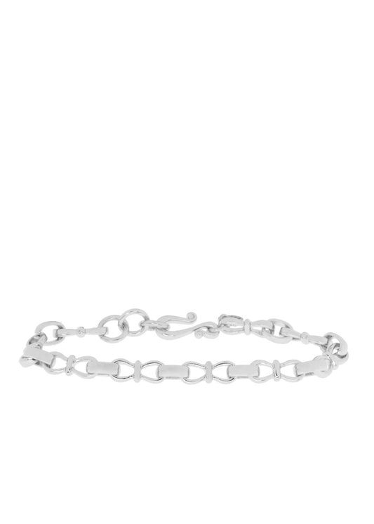 Silver Bow Link Chain Brain Bracelet