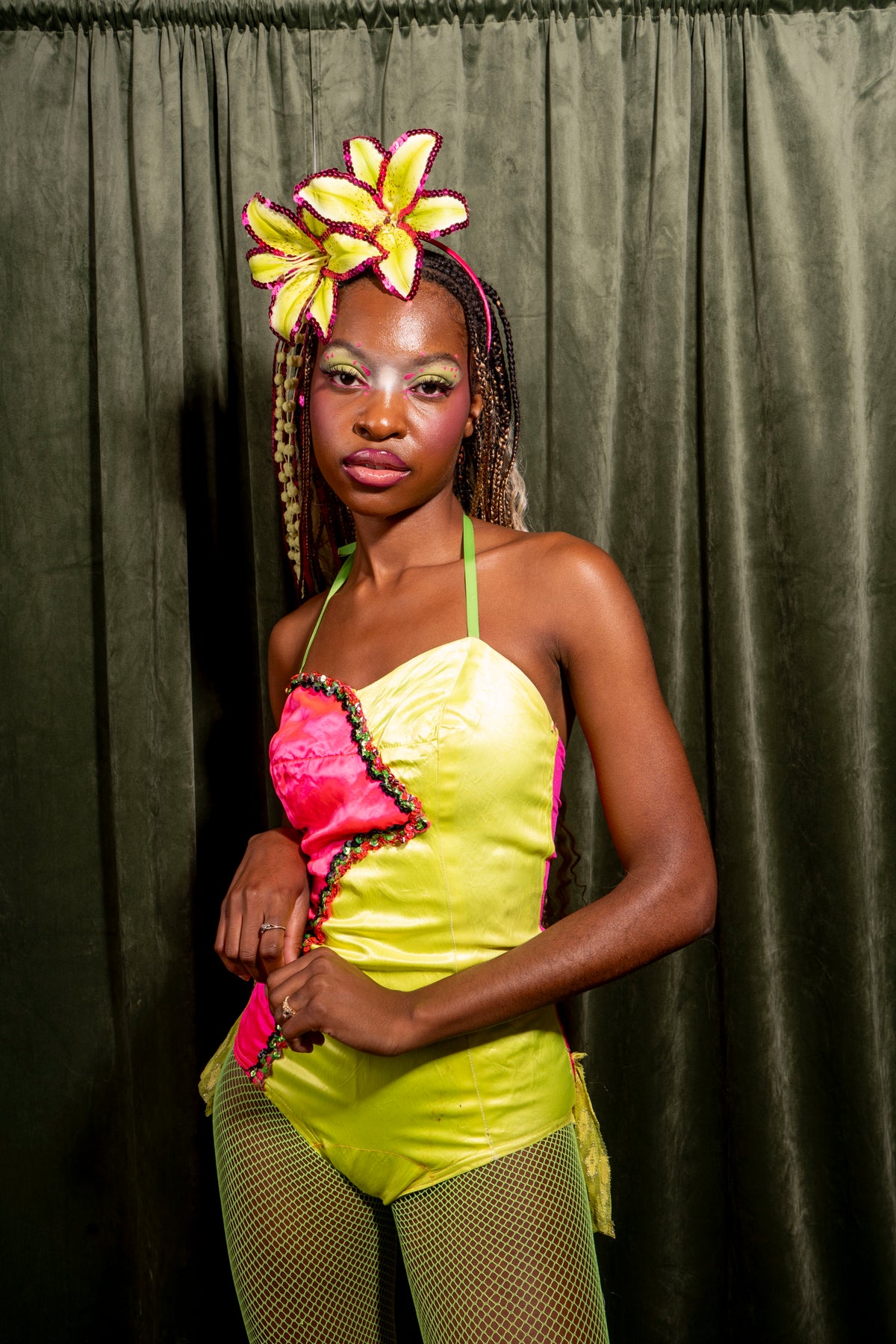 Handmade Neon Lily Flower Headpiece