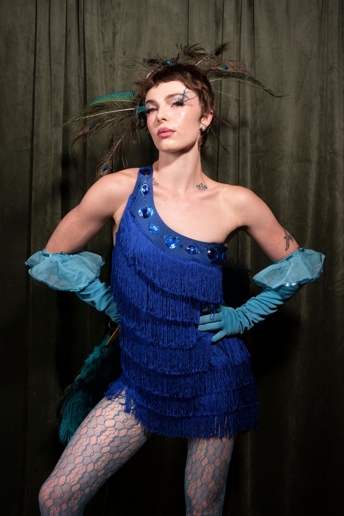 1940s Showgirl Opera Gloves