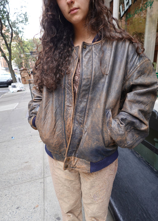 Brown Bomber Leather Jacket