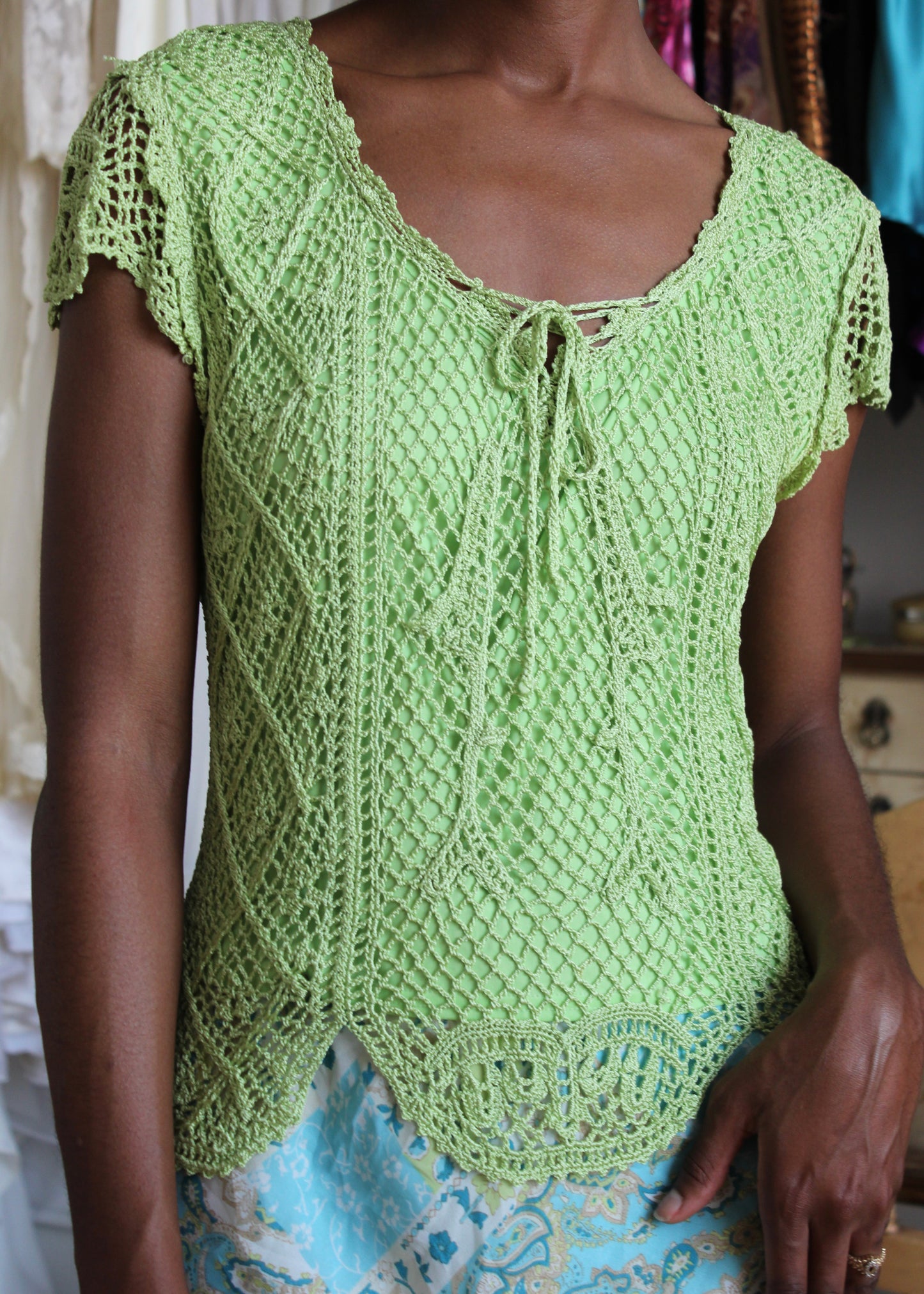Kroshetta Green Crochet Top