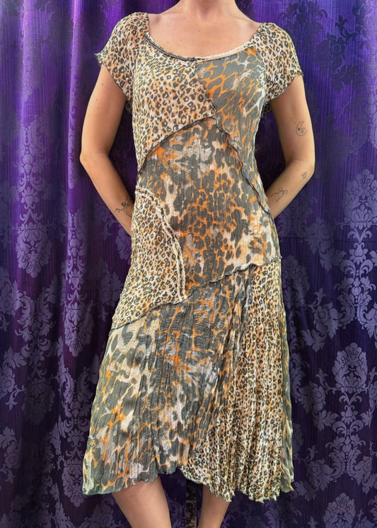 Cheetah Print Patchwork Dress
