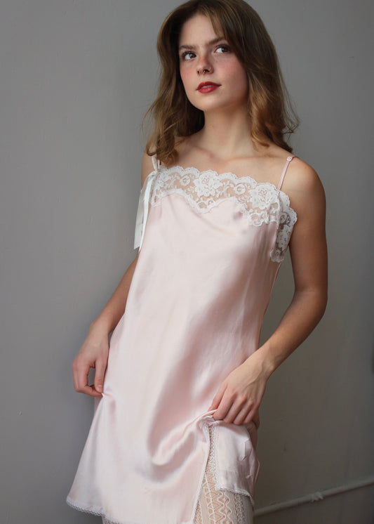 Victoria's Secret Angels Pink and White Lace Slip