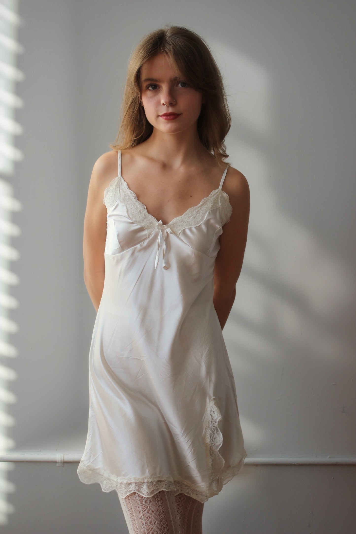 White Lace Slip Dress
