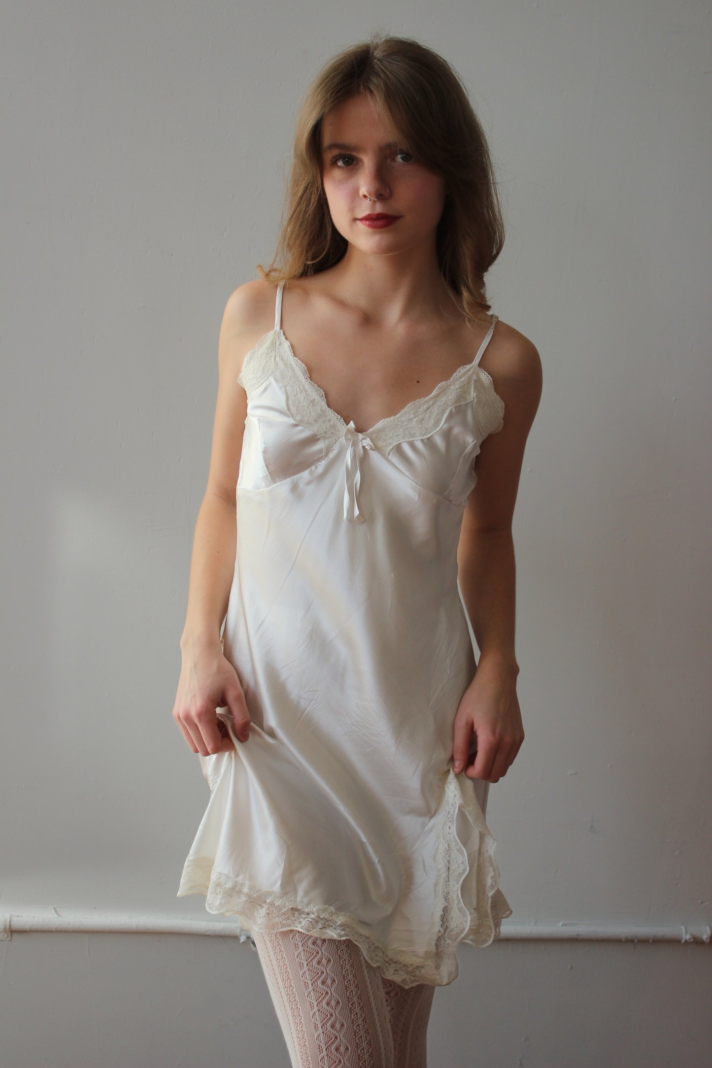 White Lace Slip Dress
