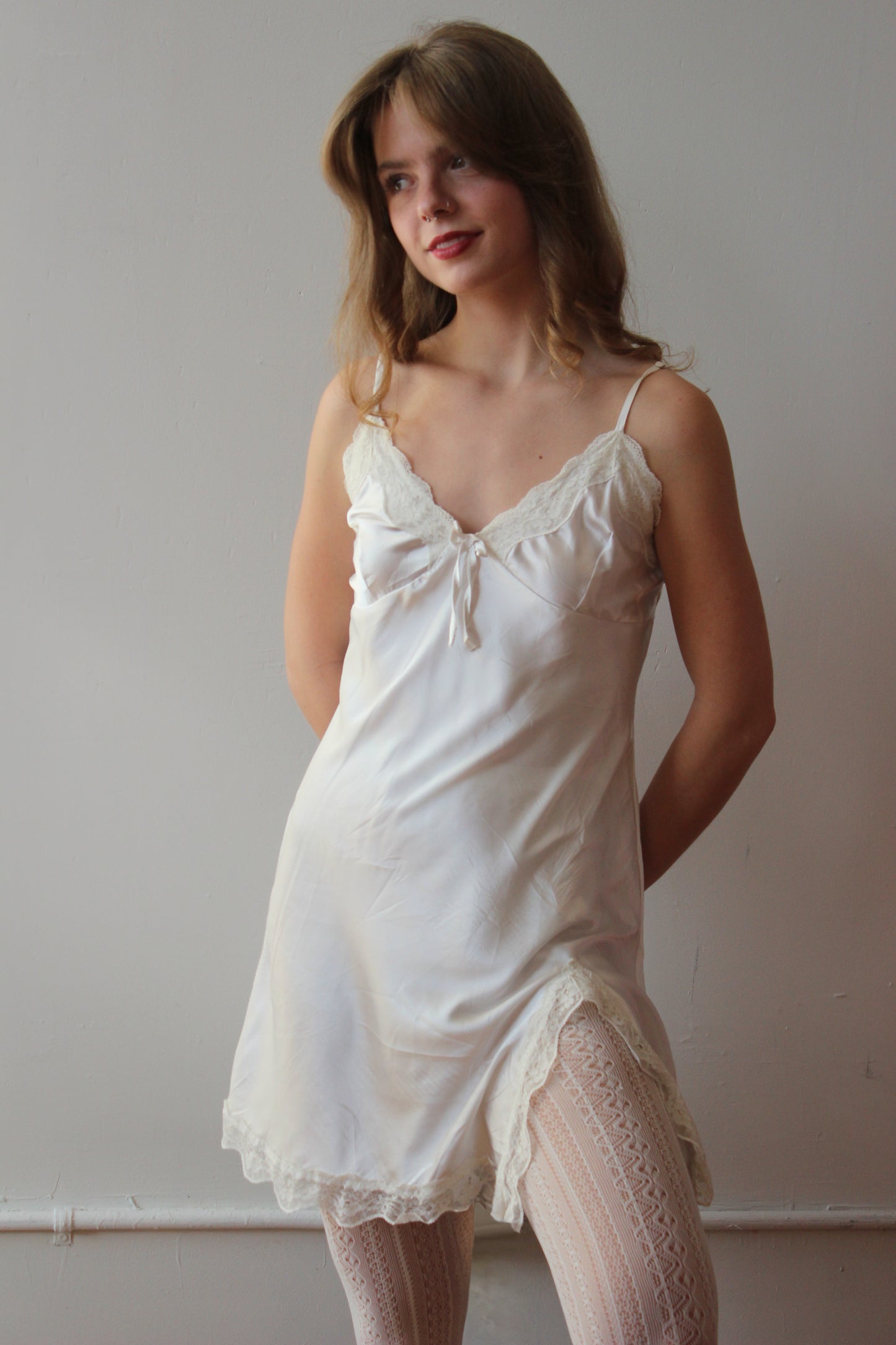 White Lace Slip Dress