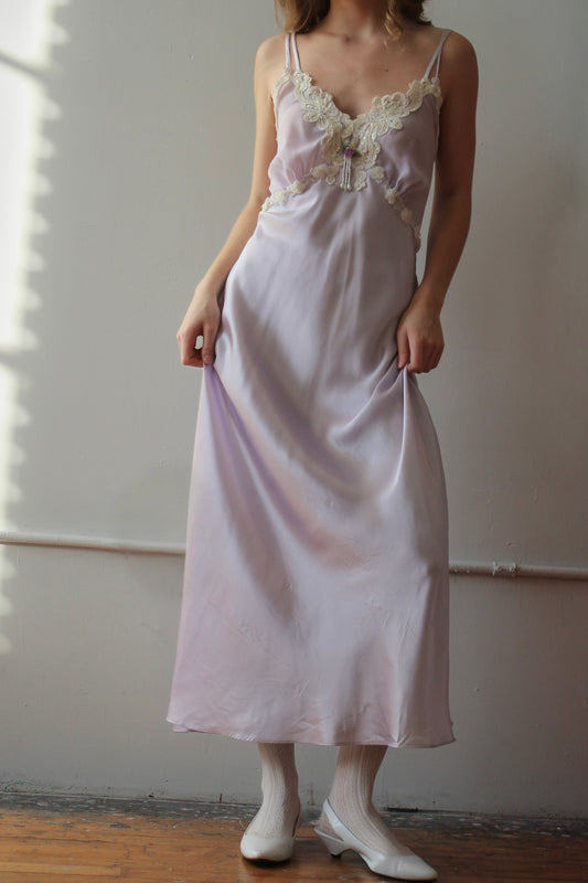 Private Luxuries Lavender Beaded Slip Dress