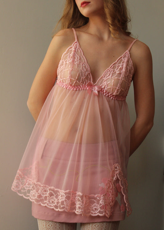 Fredrick's of Hollywood Pink Lace Teddy