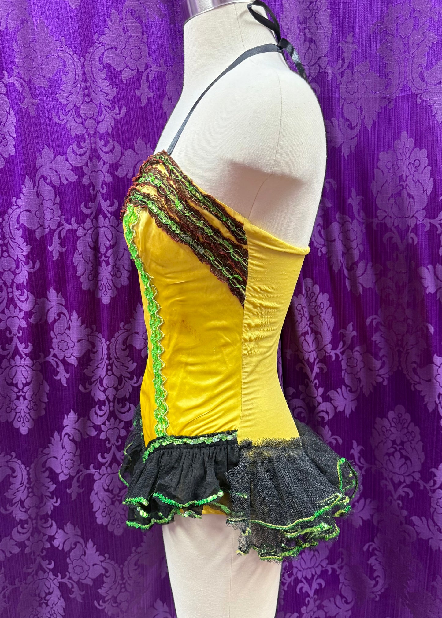 1950s Yellow Showgirl Leotard