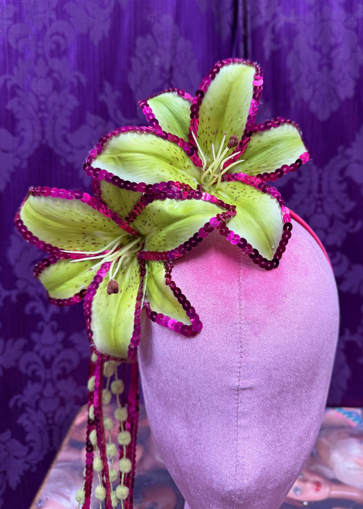Handmade Neon Lily Flower Headpiece