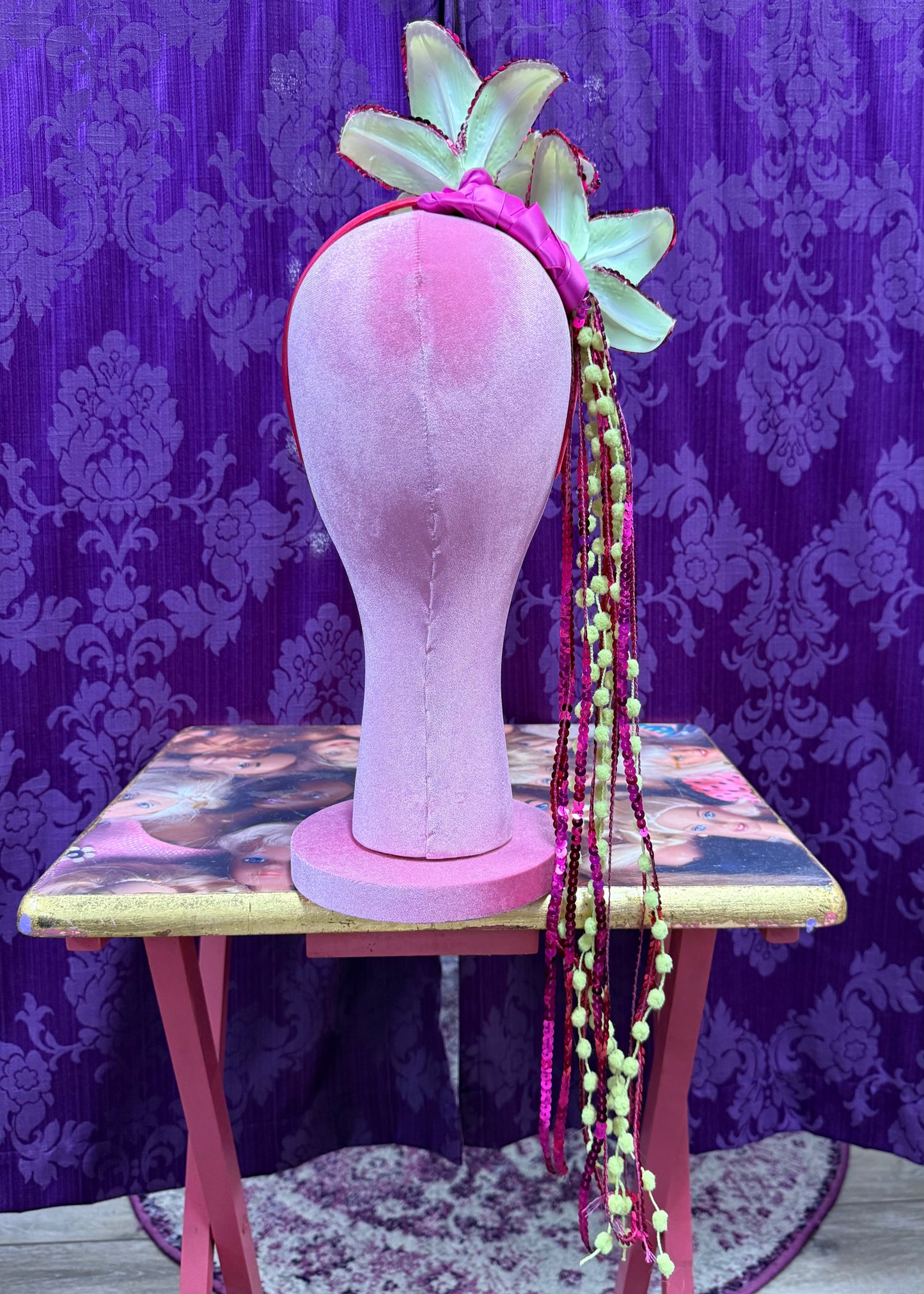 Handmade Neon Lily Flower Headpiece