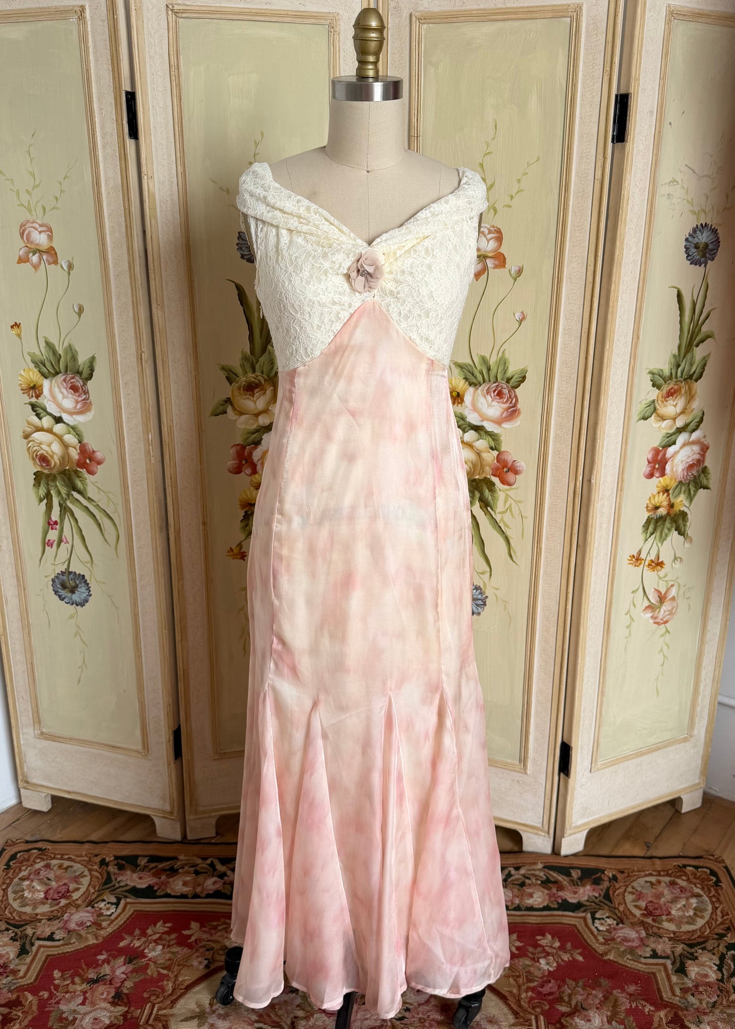 Lace Top Pink Dress