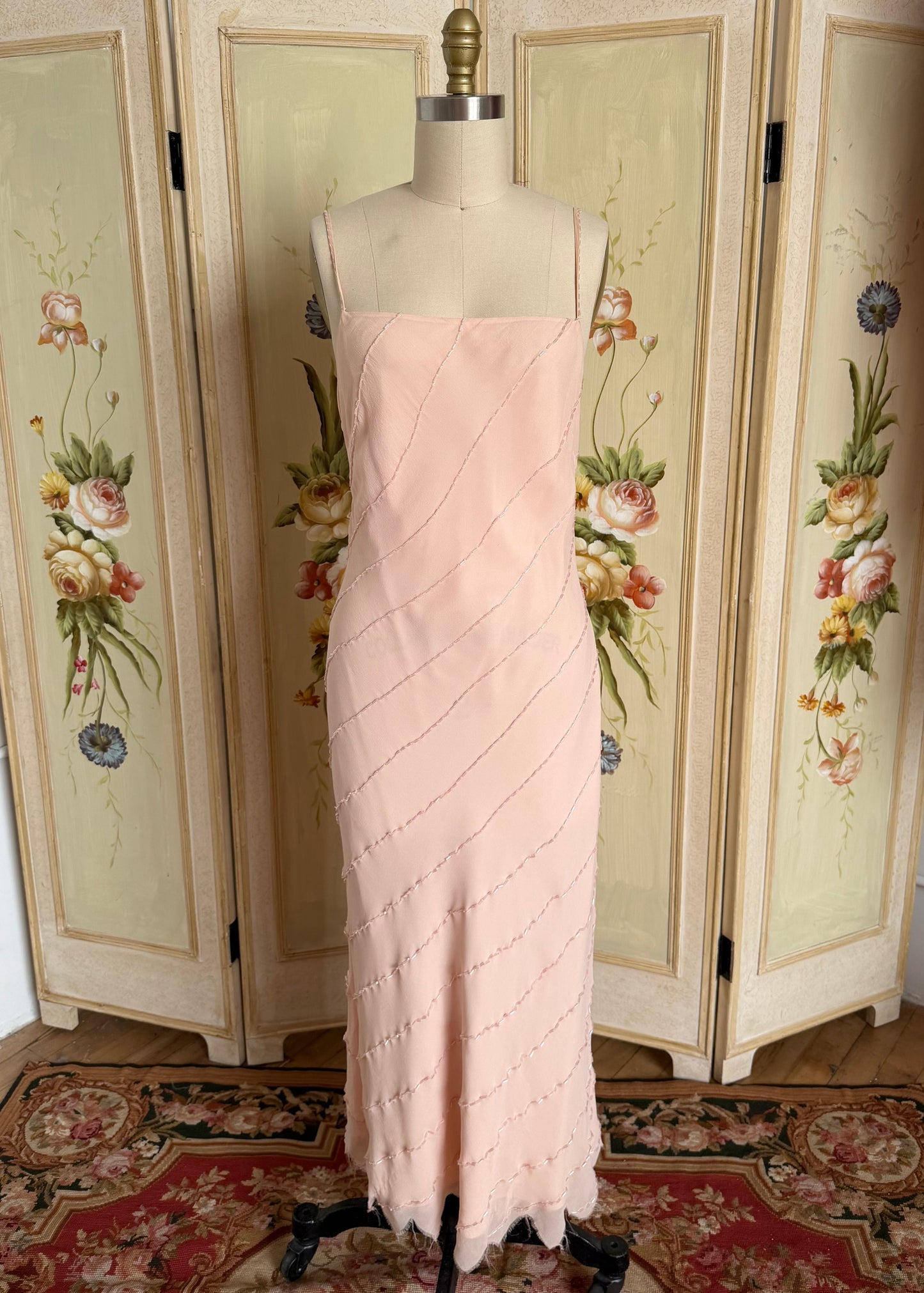 Massimo USA Silk Beaded Pink Dress