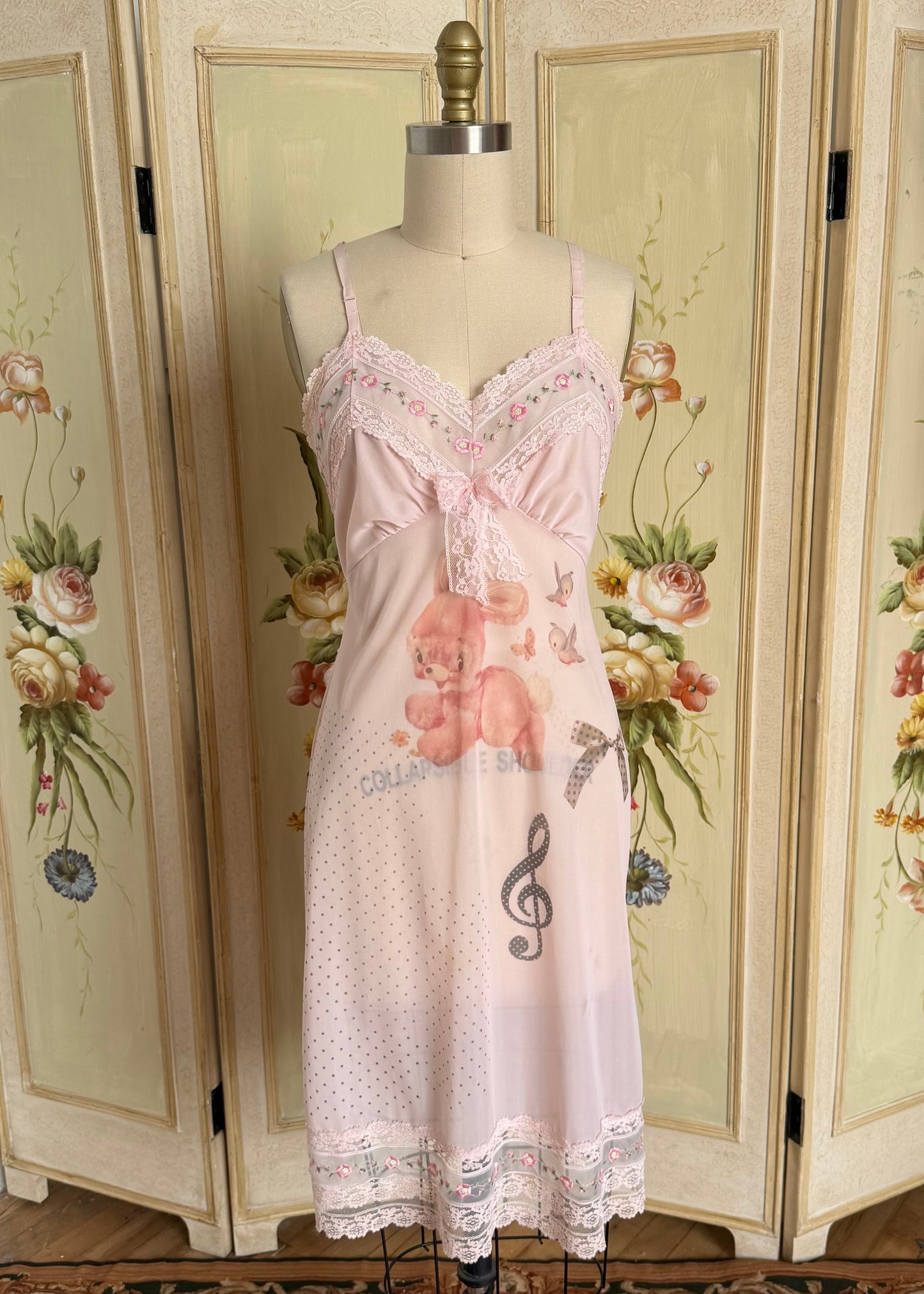 Pink Printed Slip Dress