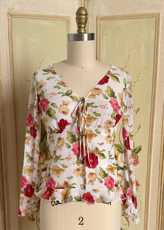 Sparkly Floral Long Sleeve Top