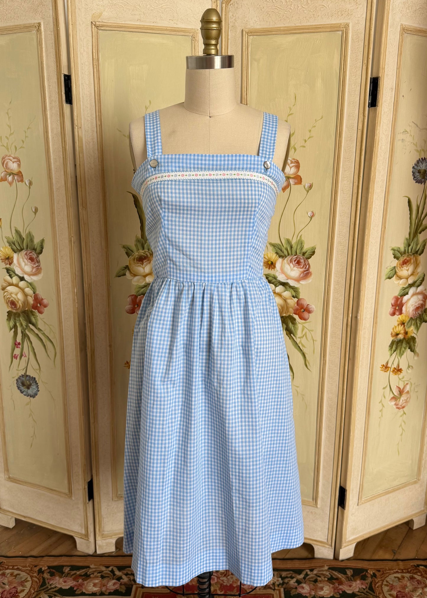 Vintage Blue Gingham Dress