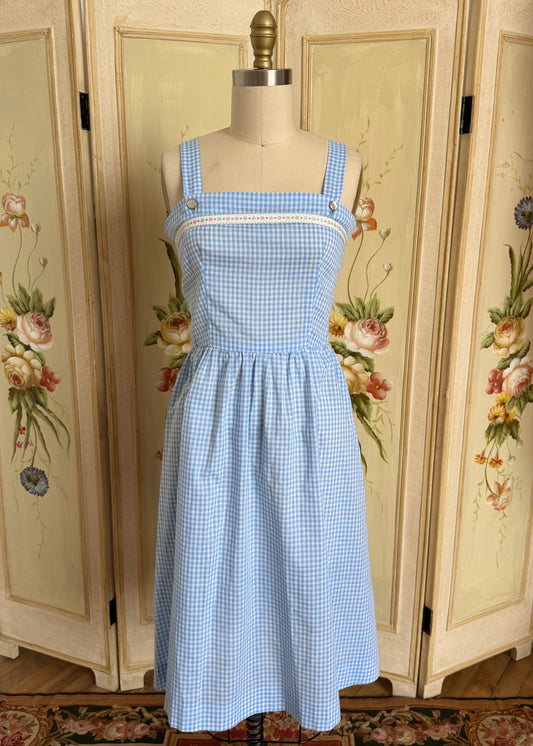 Vintage Blue Gingham Dress