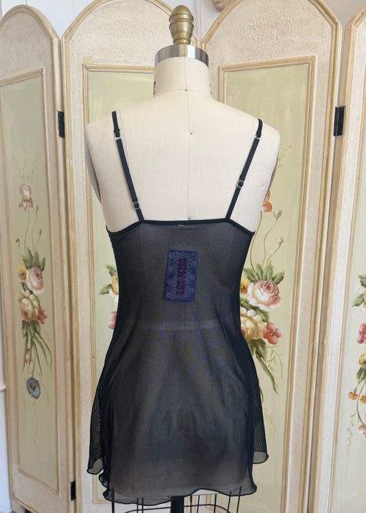 Black Mesh Bustier Slip