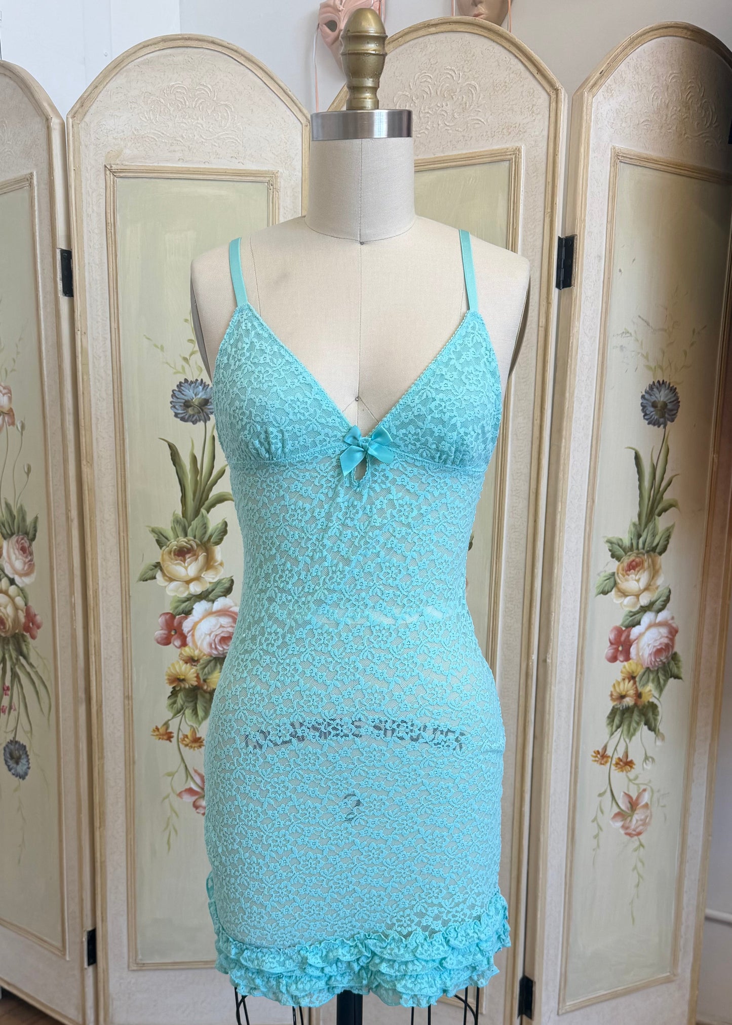Victoria's Secret Teal Lace Slip
