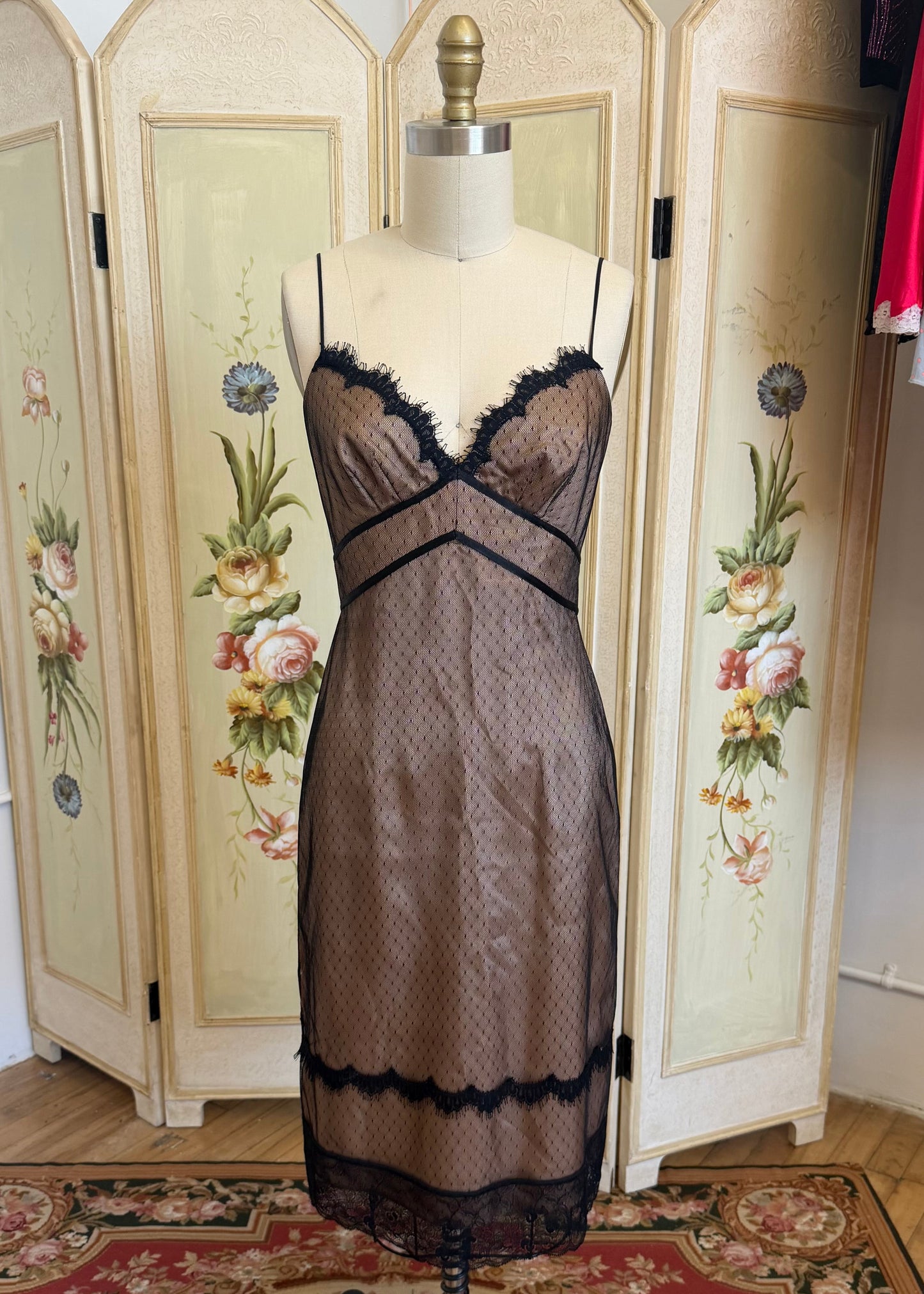 Blush Lace Evening Dress