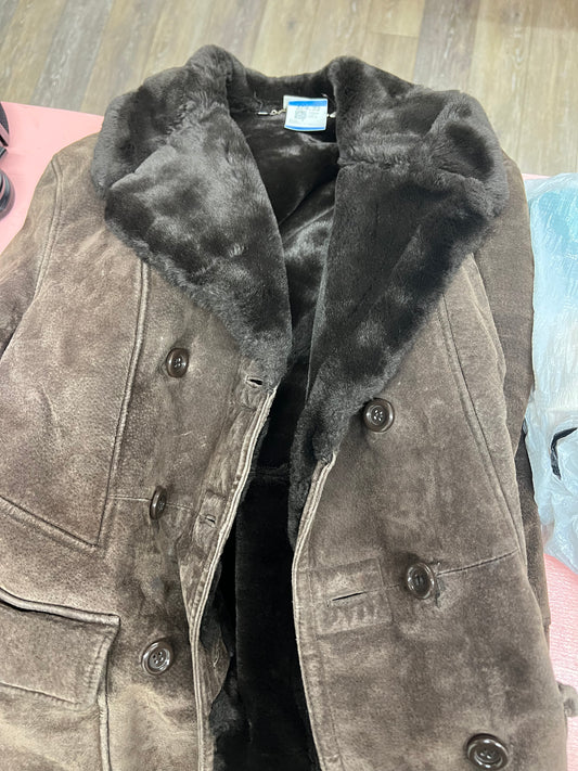 Brown Leather and Fur Coat