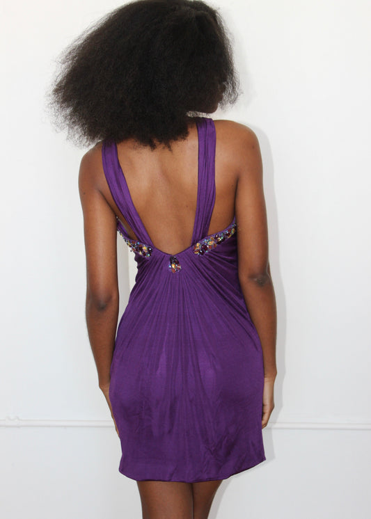 La Femme Bejeweled Mini Dress