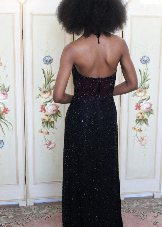 Sean Collection Silk Pink Beaded Formal Dress