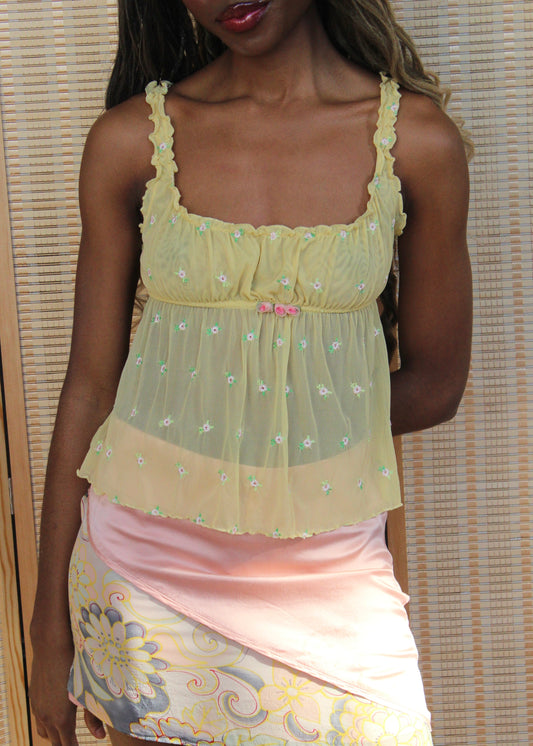 Victoria's Secret Sheer Mesh Embroidered Top