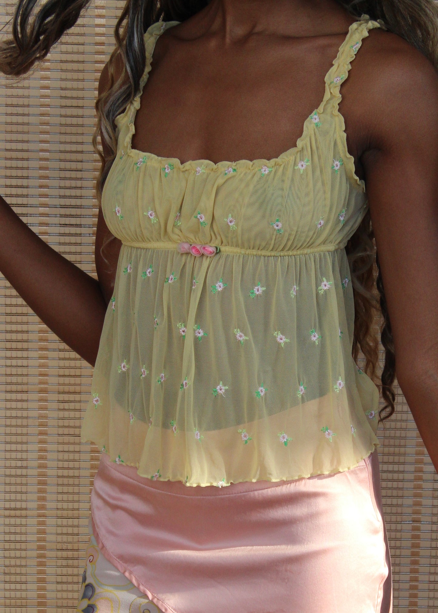 Victoria's Secret Sheer Mesh Embroidered Top