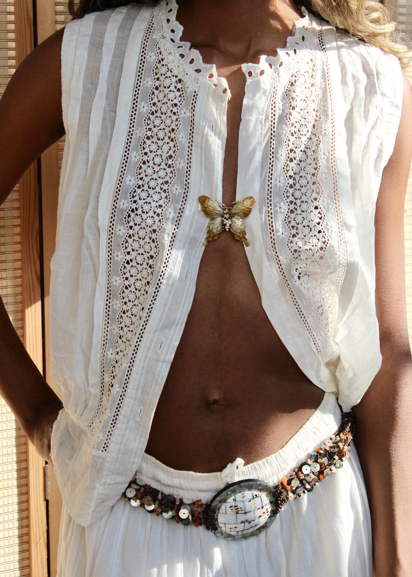 Antique Edwardian Lace Corset Cover (c. late 1800s) — As Is