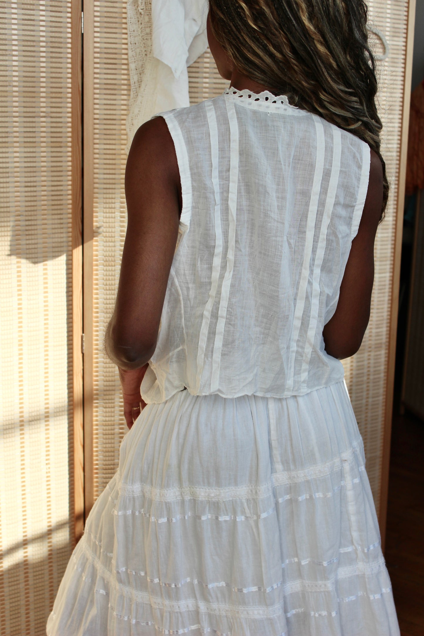 Antique Edwardian Lace Corset Cover (c. late 1800s) — As Is