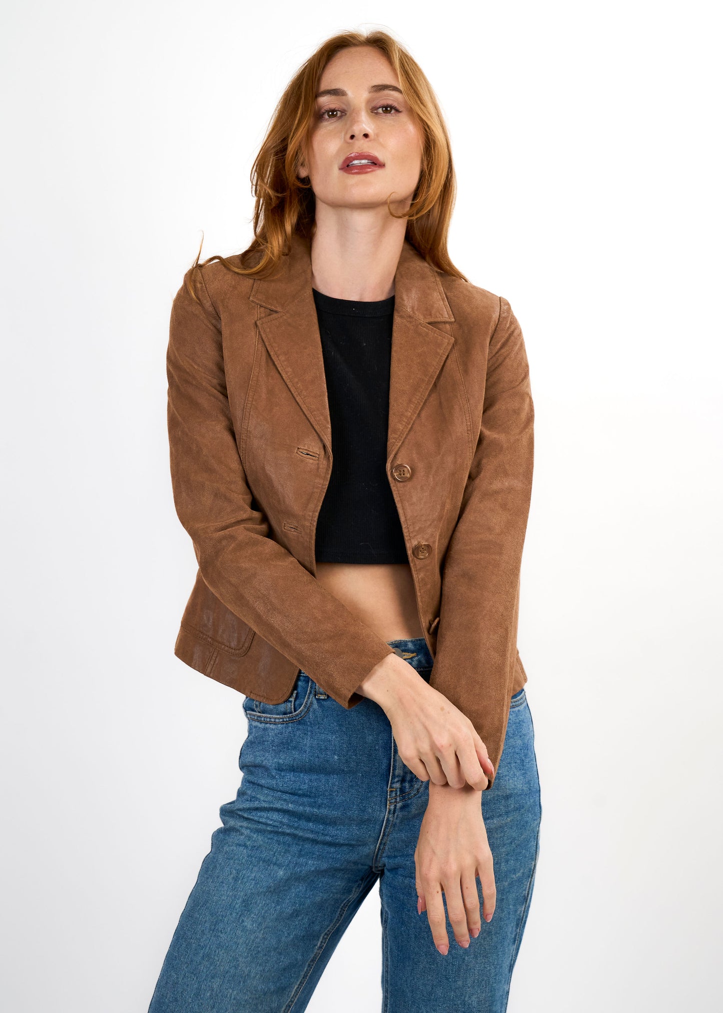 Brown Leather Blazer