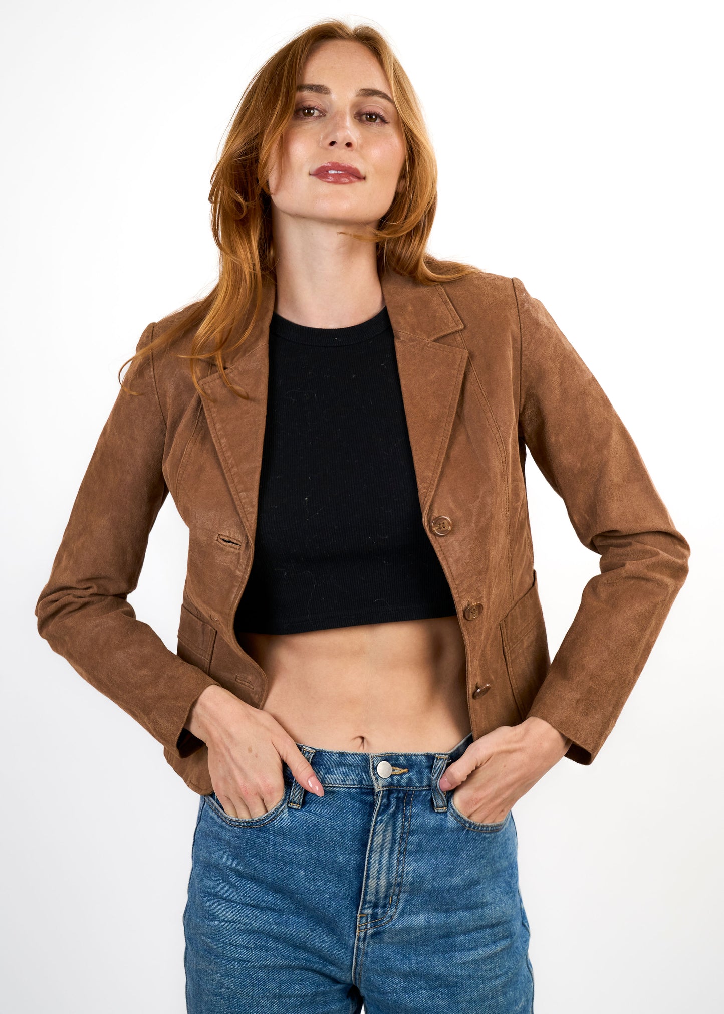 Brown Leather Blazer