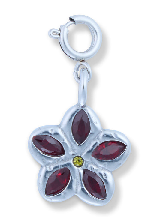 Ruby Flower Charm