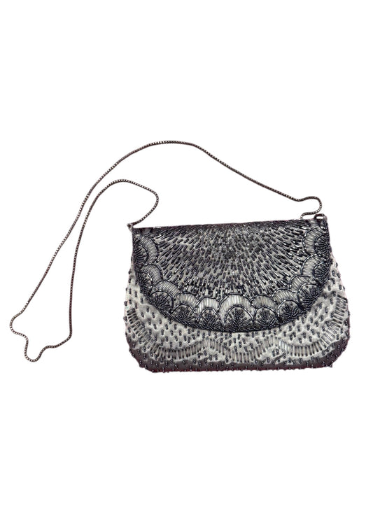 Silver Beaded Evening Bag