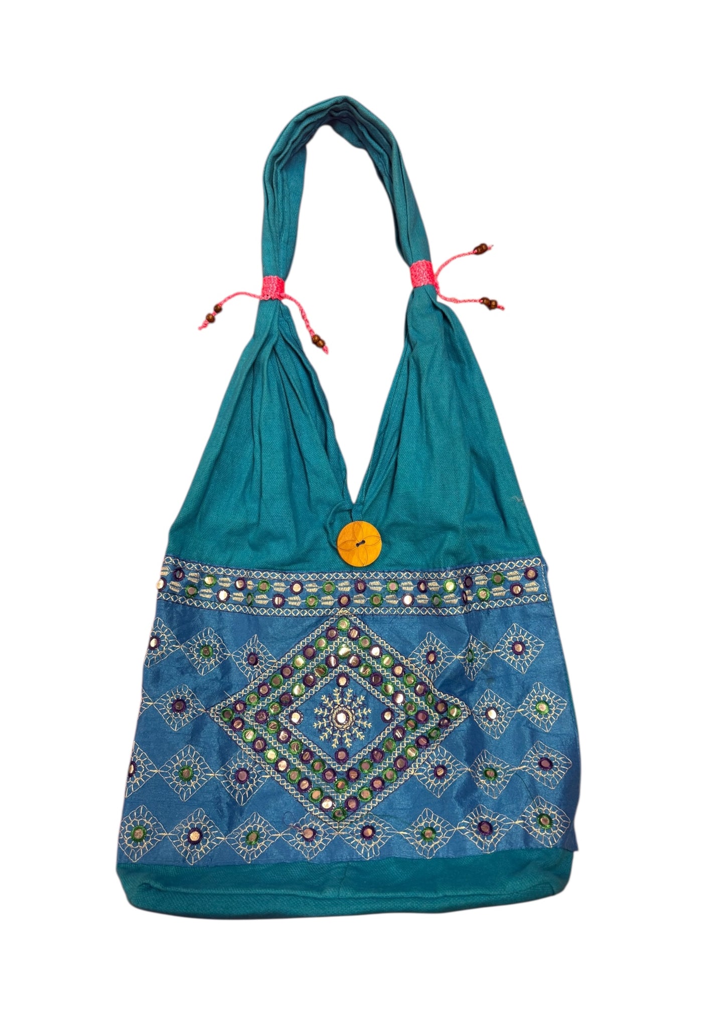 Blue Mirror Embroidered Bag