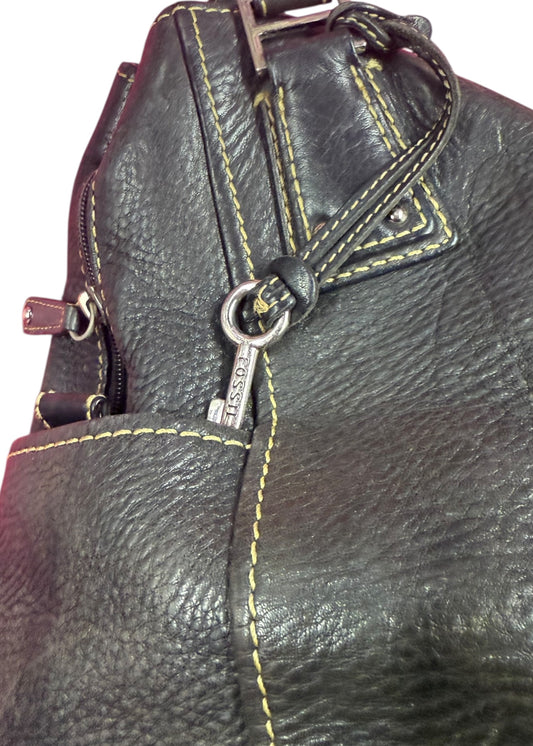 Black Leather Fossil Bag