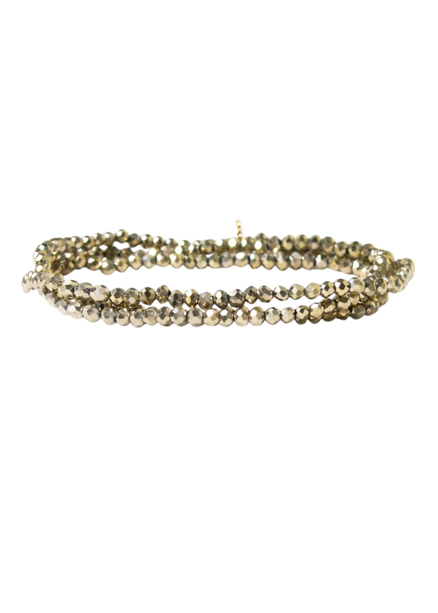 Gold Mini Stretch Crystal Beaded Bracelet