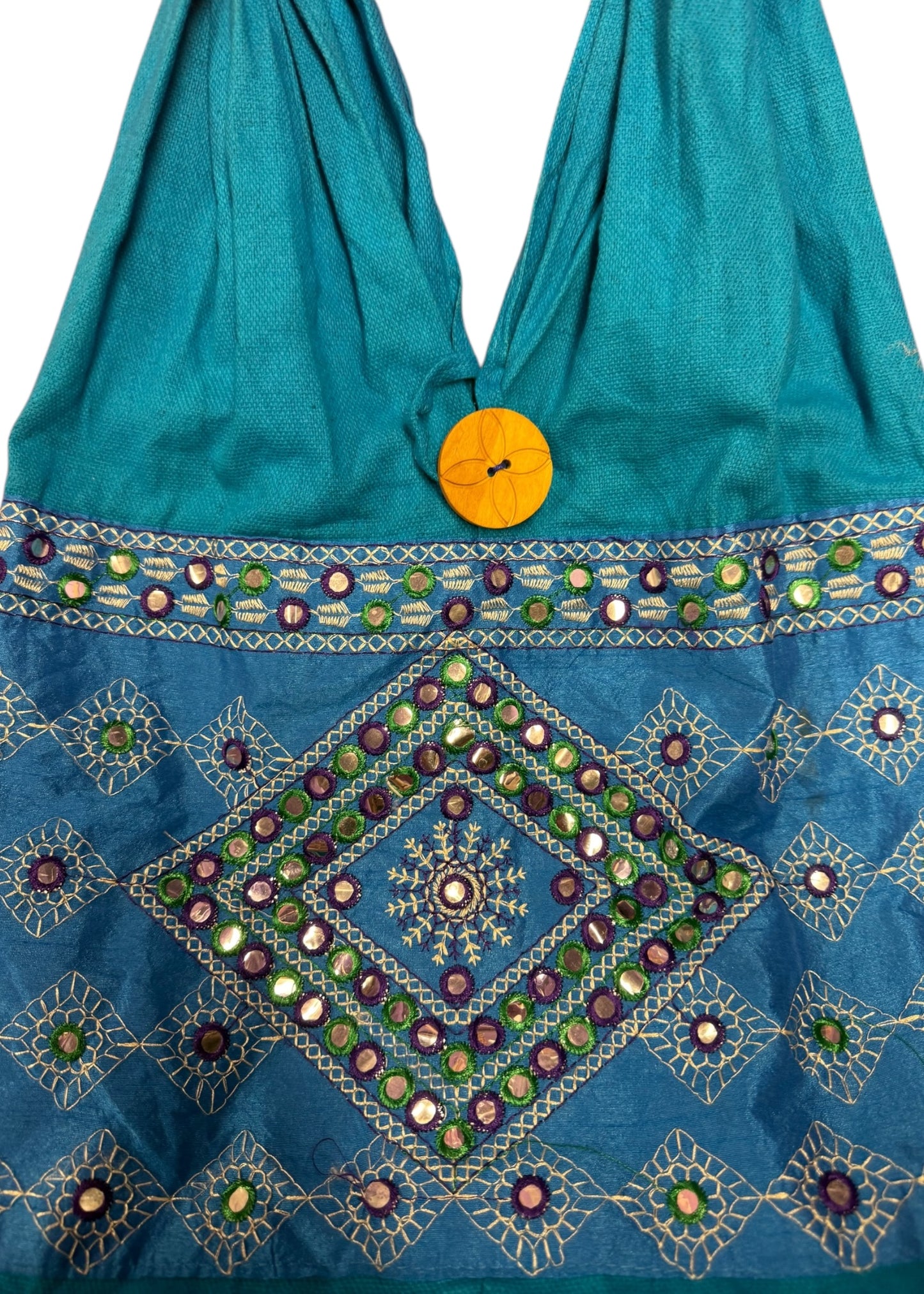 Blue Mirror Embroidered Bag