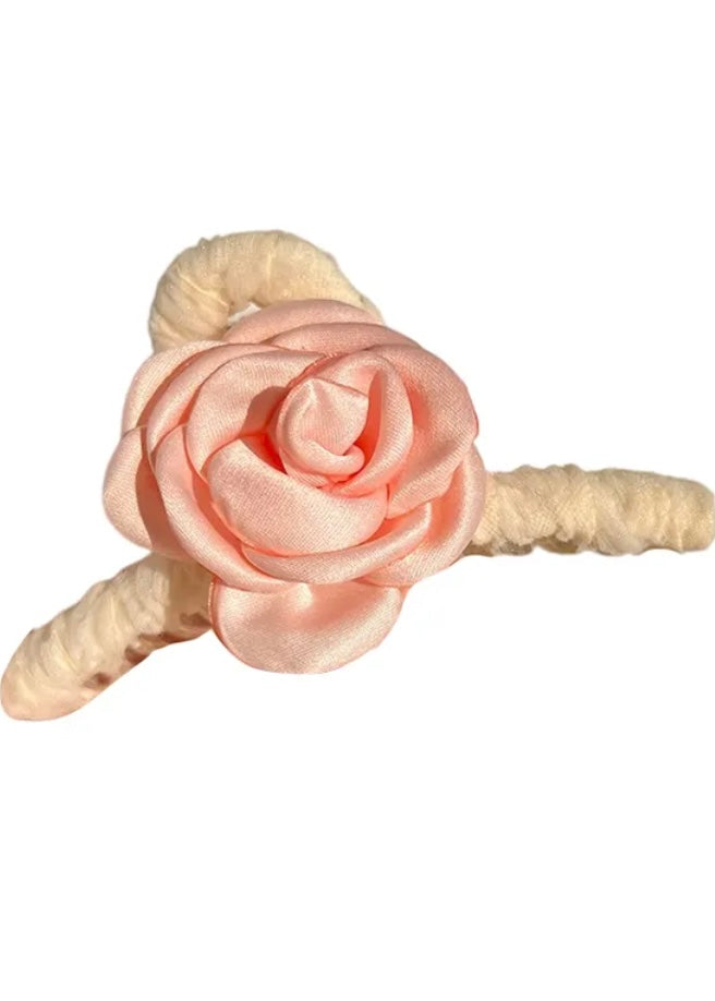 Satin Rose Claw Clip