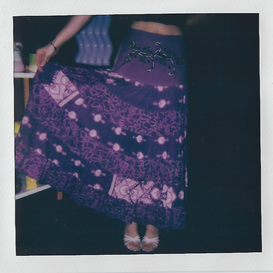 Purple Beaded Peasant Skirt