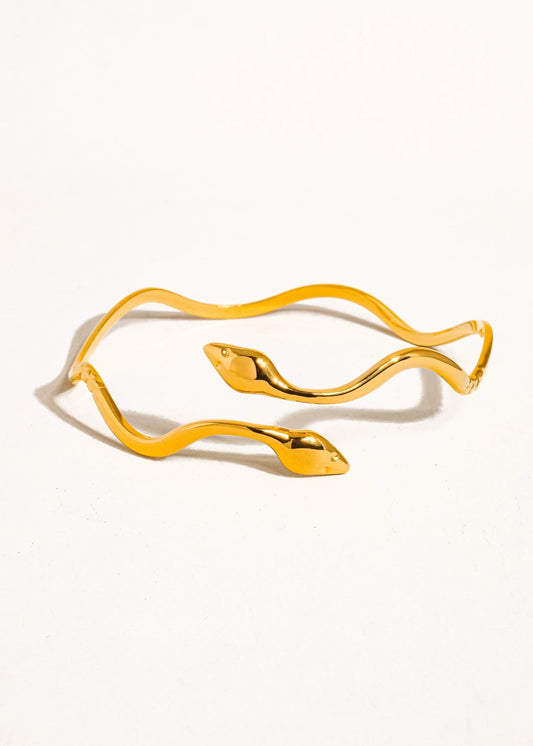 Zofia 18K Gold Non-Tarnish Wavy Serpent Bracelet